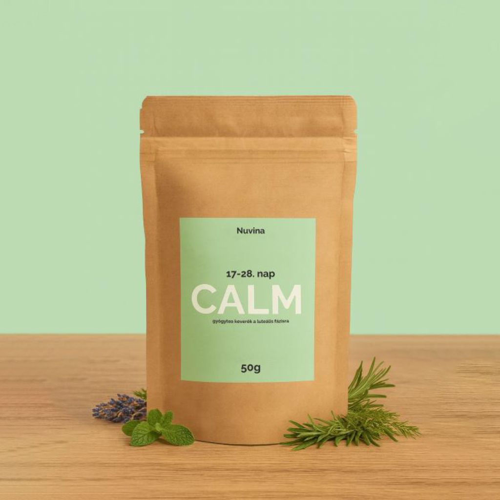 Nuvina CALM - Női ciklus gyógytea keverék (17–28. nap, Luteális fázis, nyugalomért) - 50g (20 adag)